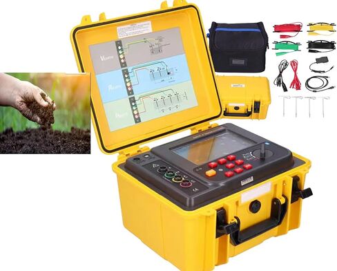 Soil Resistivity Tester Ground Resistance Meter Earth Resistance Tester 2, 3, 4‑Wire with Two Three Four Wire 30.00KΩ Ground Resistance 9000KΩM Soil Resistivity 600V Voltage USB Interface in Saudi Arabia