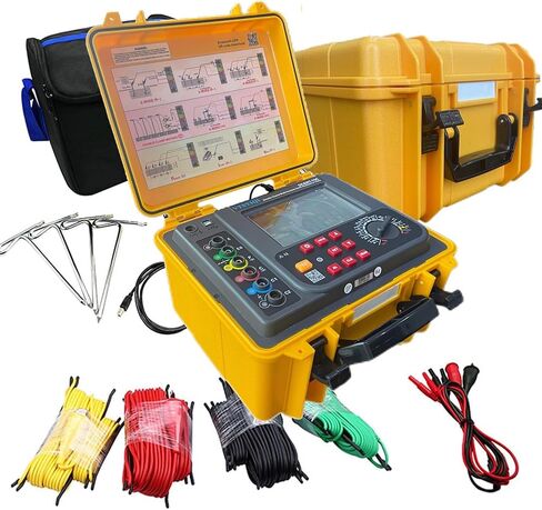 Double Clamp Ground Resistance Tester Meter Digital Soil Resistivity Tester with Range 0.00Ω-30.00kΩ AC Leakage Current 0.00mA-600A Soil Resistivity 0.00Ωm-9000kΩm Data Upload Function in Saudi Arabia