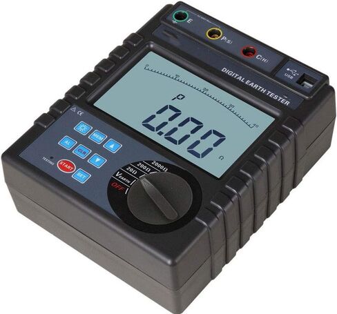 Digital Earth Ground Resistance Tester Meter Two Three Wire Ground Resistance Measurement with Earth Resistance Range 0.00ohm to 2000ohm Earth Voltage Range 0 to 600V 400 Sets Data Storage in Saudi Arabia
