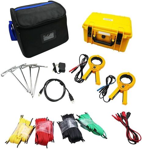 Double Clamp Soil Resistivity Meter Four Wire Ground Resistance Tester with Resistance Range 0.00Ω-30.00kΩ AC Leakage Current 0.00mA-600A Voltage 0.0V-100.0V Soil Resistivity 0.00Ωm-9000kΩm in Saudi Arabia