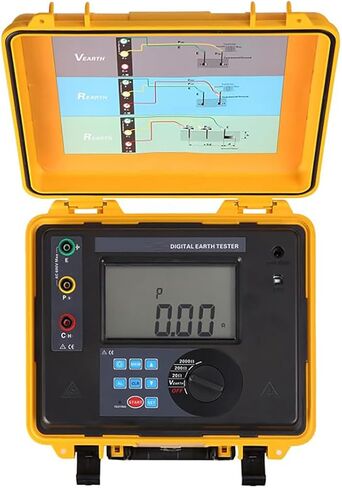 Digital Four Wire Earth Ground Resistance Tester Meter Soil Resistivity Tester with Two Three Four Wire Soil Resistivity Ground Resistance Earth Voltage 0.01Ω-30.00KΩ 0.00Ωm-9000kΩm 0V-600V in Saudi Arabia
