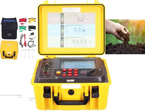 Digital Soil Resistivity Tester Ground Resistance Meter with 2 3 4‑Pole Test Method USB Interface Two Three Four Wire 30.00KΩ Ground Resistance 9000KΩM Soil Resistivity 600V Voltage in Saudi Arabia