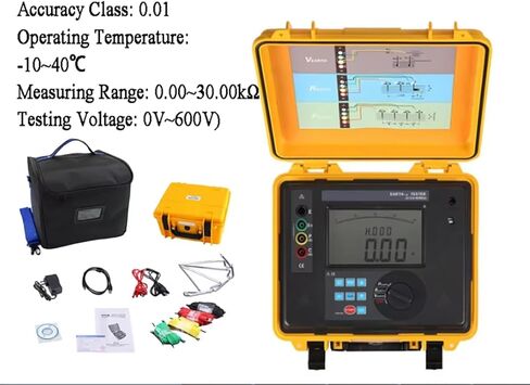 Digital Soil Resistivity Tester Ground Resistance Meter with 2 3 4‑Pole Test Method USB Interface Two Three Four Wire 30.00KΩ Ground Resistance 9000KΩM Soil Resistivity 600V Voltage in Saudi Arabia