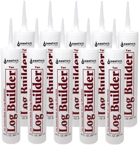 Log Builder Acrylic Latex Caulking Sealant, 30 oz Cartridge, Dark Brown (Pack of 10) in Saudi Arabia