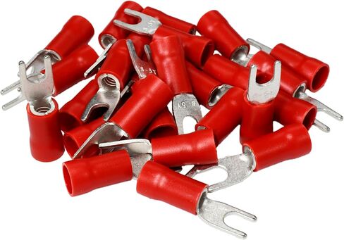 25pcs 8 AWG #10 M5 موصل تجعيد الشوكة المعزول 62A 600V UL CUL للمحطات الكهربائية (25 ، #10) in Saudi Arabia