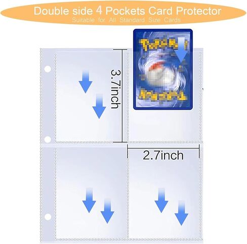4-Pocket Trading Card Binder Album – Red and White, Holds 400 Cards, 50 Removable Sleeves, Durable PU Leather Card Holder and Display Book in Saudi Arabia