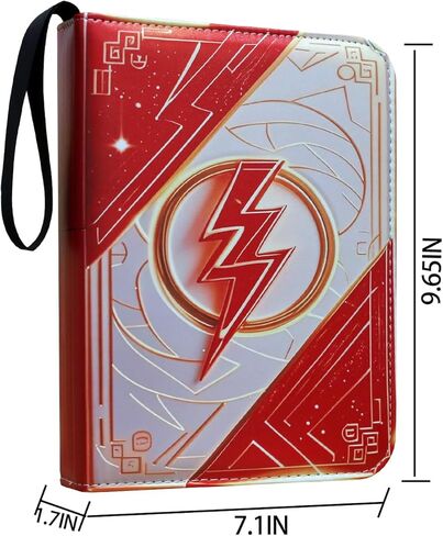 4-Pocket Trading Card Binder Album – Red and White, Holds 400 Cards, 50 Removable Sleeves, Durable PU Leather Card Holder and Display Book in Saudi Arabia