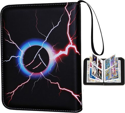 4-Pocket Trading Card Binder Album – Red and White, Holds 400 Cards, 50 Removable Sleeves, Durable PU Leather Card Holder and Display Book in Saudi Arabia