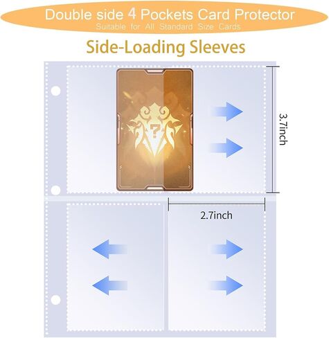 4-Pocket Trading Card Binder Album – Red and White, Holds 400 Cards, 50 Removable Sleeves, Durable PU Leather Card Holder and Display Book in Saudi Arabia