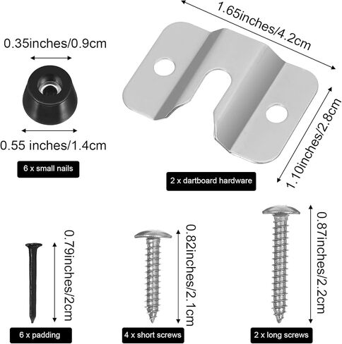 2 PCS Dart Board Hanger Bracket Dart Portable Board Mounting Bracket Dartboard Hanging Kit Camera Mount Hardware Wall Dartboard Kit for Hanging Screw Hook Set Accessories in Saudi Arabia