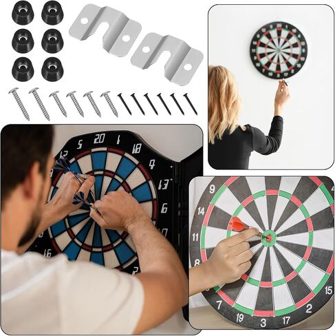 2 PCS Dart Board Hanger Bracket Dart Portable Board Mounting Bracket Dartboard Hanging Kit Camera Mount Hardware Wall Dartboard Kit for Hanging Screw Hook Set Accessories in Saudi Arabia