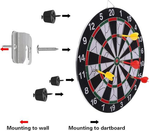 2 PCS Dart Board Hanger Bracket Dart Portable Board Mounting Bracket Dartboard Hanging Kit Camera Mount Hardware Wall Dartboard Kit for Hanging Screw Hook Set Accessories in Saudi Arabia