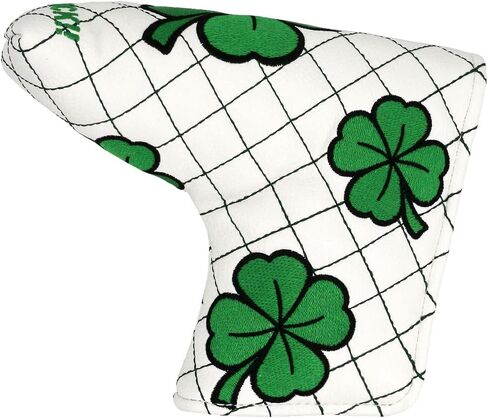 Golf Head Covers Blade Putter Cover Blade Headcover Magnetic Embroidered Four-Leaf Clover Design Synthetic Lether Fit for Titleist Callaway Ping Taylormade Cobra Ect. in Saudi Arabia