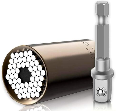 7-19mm Grip Socket Set Fits Standard 1/4-3/4 Inch With Multi-Function Power Drill Adapter 1Pcs(Red) in Saudi Arabia