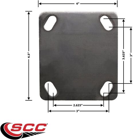 Weld Shim Plate for Top Plate Casters – Fits Most Casters with 4 Inch x 4.5 Inch Overall Top Plate – Weld to Any Application – 1/4 Inch Thickness – Service Caster Brand in Saudi Arabia