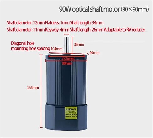 asynchronous motor 5IK90RA 90W 110V 220V AC Optical Shaft Motor With Regulator High Speed High Torque Asynchronous Motor Shaft Diameter 11mm 12mm(110V Shaft 11mm) in Saudi Arabia