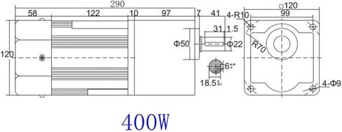 محرك غير متزامن 400W 220V AC GEAR MOTOR 7IK400RGN-CF مع منظم السرعة القابل للتعديل سرعة أحادية الطور عزم العزم غير المتزامن (0-54 دورة في الدقيقة) in Saudi Arabia