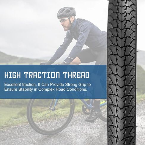 WEEROCK TWO PACK 700C ROAD BIKE TIRES 700 × 38C إطار دراجة الحصى مع/بدون 2 حزمة أنابيب داخلية 45 مم صمام بريستا ، استبدل إطارات الدراجات ، الأسود in Saudi Arabia