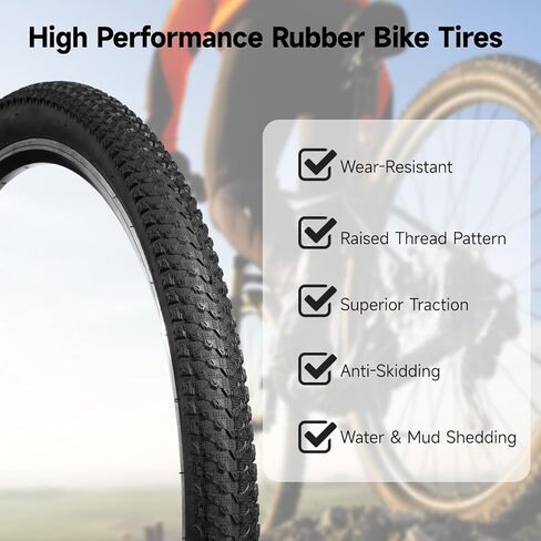 yeesport 27.5 Bike Tires, 2 Pack 27.5×2.35 MTB Tires and 27.5×1.95/2.125/2.3/2.4 Bike Tubes with Repair Kit & Rim Strips, 27.5 MTB Tires and Tubes with AV 48 mm for MTB, BMX, E‑MTBs in Saudi Arabia