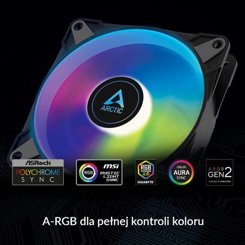 ARCTIC P14 PWM PST A-RGB (3 عبوات) - مروحة حافظة، 140 مم PWM، مُحسّنة للضغط الثابت، شبه سلبي: 0-1900 دورة في الدقيقة، 5V 3 Pin A-RGB LED - أسود in Saudi Arabia