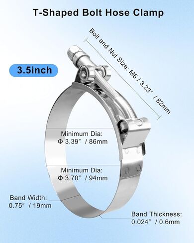 4pcs 2.5 بوصة مشابك خرطوم T-Bolt 2-1/2 خرطوم معرف السيليكون خراطيم المبرد المشابك توربو مدخلات 304 مشابك أنابيب المبرد الفولاذ المقاوم للصدأ 63-71 مم نطاق قابل للتعديل in Saudi Arabia