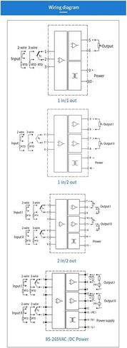 18-30VDC Power K Type TypeOcouple درجة حرارة الإشارة العزل تحويل إخراج إشارة PT100 إلى 4-20MA (2 في 2 OUT ، من 4-20MA_TC S 0-1600C) in Kuwait