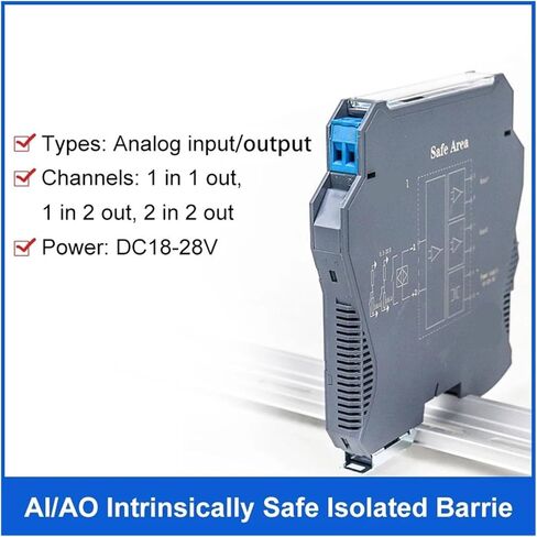 2 الإدخال 4-20MA إلى 2 الإخراج 4-20MA الطاقة النشط 24VDC لمستشعر سلكي 2 حواجز جوهرية (4-20MA إلى 0-10V ، 2 في 2 OUT) in Kuwait