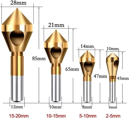 1PCS Counter Sink Bit Deburring Chamfering Cutter عملية Deburring Center Drill Bits Pork Poring Bit Punch Tools (5-10mm) in Saudi Arabia