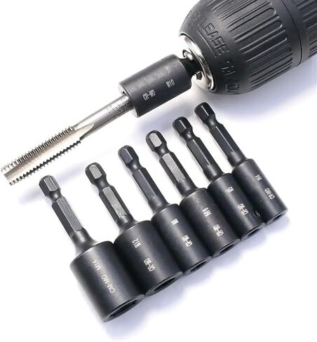 M4~M14 Socket Collet Wrench Tap Socket Thread Screw Chuck Alloy Steel Die Socket Adapter for Electric Screwdriver/Drill 1Pcs(M8) in Saudi Arabia