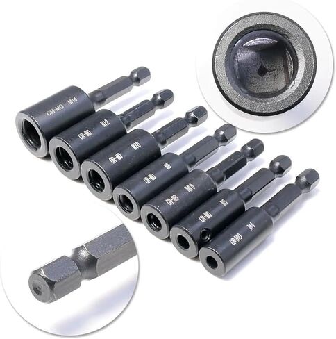 M4~M14 Socket Collet Wrench Tap Socket Thread Screw Chuck Alloy Steel Die Socket Adapter for Electric Screwdriver/Drill 1Pcs(M8) in Saudi Arabia