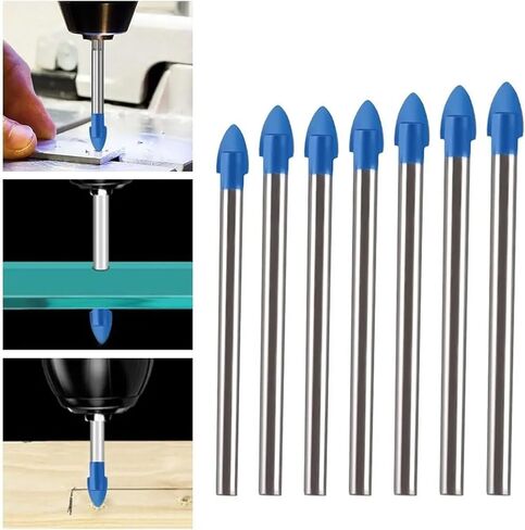 3mm-12mm Glass Drill Bits Triangular Metal Drill Wall Hole Opener Ceramic Punching Multi-Function Drill Bit Carbide Bit Tools 1Pcs(8mm) in Saudi Arabia