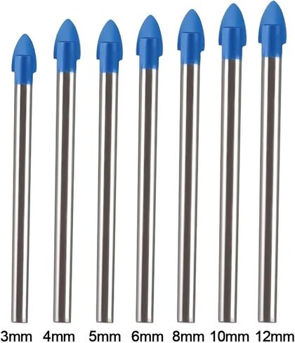 3mm-12mm Glass Drill Bits Triangular Metal Drill Wall Hole Opener Ceramic Punching Multi-Function Drill Bit Carbide Bit Tools 1Pcs(8mm) in Saudi Arabia