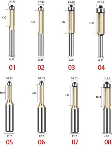 6.35mm 12.7mm شانك شانك القاطع قطع طحن القطع قطع آلة الجهاز بت من الأداة الخشبية دائمة 1PCS (03) in Saudi Arabia