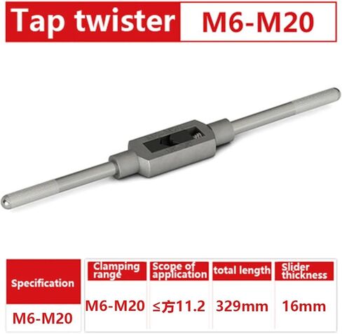 Tap Wrench Hand Tapping Tapping Hand Adjustable Manual Reaming Hand Tapping Device Knurled Handle Featured Zinc Alloy Material 1Pcs(M1-M8) in Saudi Arabia