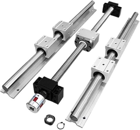 Linear Motion Ball Screw Precision Part Ball Screw Kit 2pcs SBR25 Linear Guides with 4pcs SBR25UU Slider Blocks+1 Kit SFU2505 300-500mm(450mm) in Saudi Arabia