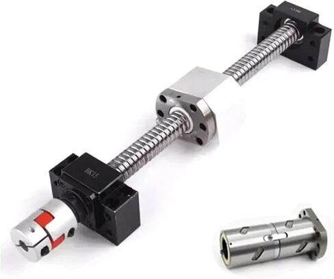 برغي الكرة الخطية المسمار الدقة جزء الكرة مزدوجة الجوز DFU2005 EKEF12 الكرة المسمار الطول 150mm-1000mm معالجة نهاية المعالجة الجوز لمحرك السهود المؤازرة (400 مم) in Saudi Arabia