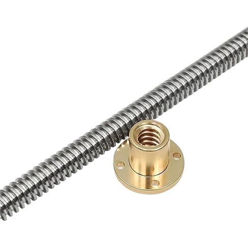 Double nut Ball Screw Control Machine 1pcs Stainless Steel Trapezoidal Screw T12*3+Flang Nut 100 150 200 250 300 350 400 450 500 600 800 900 1000mm(550MM) in Kuwait