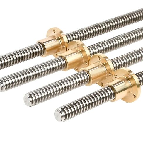 Double nut Ball Screw Control Machine 1pcs Stainless Steel Trapezoidal Screw T12*3+Flang Nut 100 150 200 250 300 350 400 450 500 600 800 900 1000mm(550MM) in Kuwait