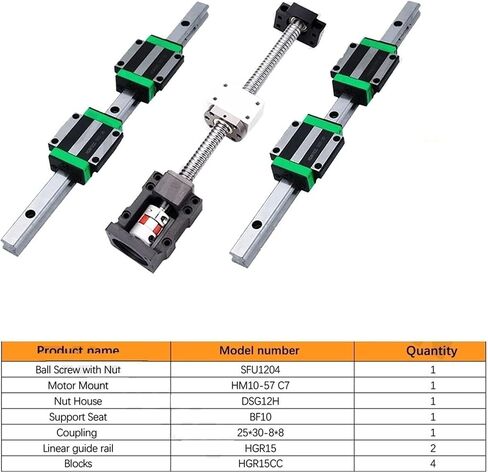 لوحة الدقة الخطية المسمار PRECISION PART HGR15 مجموعة الدليل الخطي + مجموعة المسمار الكرة SFU1204 مع 4PCS HGW15CC SLIDER COLLES L1050-1400MM + HM10-57 (1100mm) in Saudi Arabia
