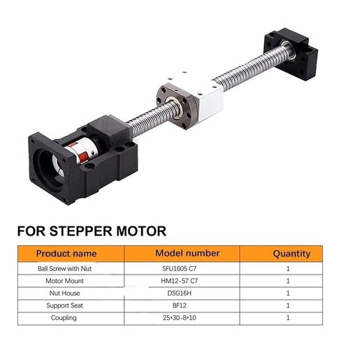 جزء الدقة الكرة الخطية جزء L1050-1400mm C7 كرات المسمار Kit SFU1605 مع واحد من الجوز+BF12+DSG16H+اقتران+HM12-57 MOTOR MOTOR لجزء الطابعة ثلاثية الأبعاد (1200 مم) in Kuwait