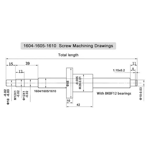 Double nut Ball Screw Control Machine SFU1605 Ball Screw +HM12-57 C7 Aluminum for Nema23 Stepper Motor+ End Support BKBF12+DSG16H Nut Housing+XB25*30-8 * 10 Coupling(750mm) in Kuwait