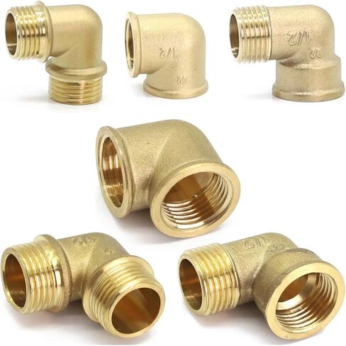 1/2 "3/4" 1 "أنثى x ذكور الخيط النحاس النحاس كوع 90 درجة توصيل موصل موصل موصل موصل موصل موصل موصل موصل (M إلى F-1PCs ، 1 '') in Kuwait