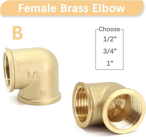 1/2 "3/4" 1 "أنثى x ذكور الخيط النحاس النحاس كوع 90 درجة توصيل موصل موصل موصل موصل موصل موصل موصل موصل (M إلى F-1PCs ، 1 '') in Kuwait