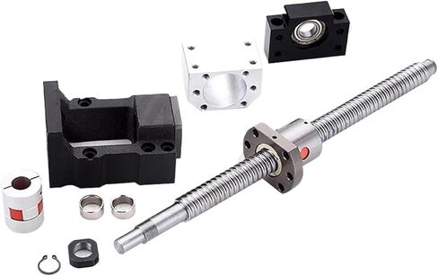 Linear Motion Ball Screw Precision Part C7 Ball Screw Kit with Single Nut+BF15+DSG20H+Coupling+HM15-57 Motor Mount SFU2010 L300-500mm for 3D Printer Part(500mm) in Saudi Arabia