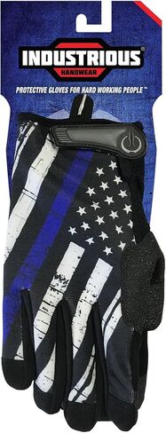 Blue Line USA Flag Gloves لصالة الألعاب الرياضية والرياضية ومتعددة الاستخدامات - دعم ضباط إنفاذ الشرطة وإنفاذ القانون in Kuwait