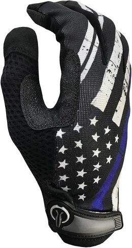 Blue Line USA Flag Gloves لصالة الألعاب الرياضية والرياضية ومتعددة الاستخدامات - دعم ضباط إنفاذ الشرطة وإنفاذ القانون in Saudi Arabia
