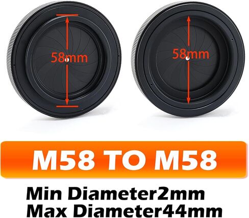 Adjustable Iris Aperture Diaphragm M42 to M42 Iris Aperture Diaphragm Adapter Optical Diaphragm 1.5-29mm Lens Module Adapter Ring in Saudi Arabia