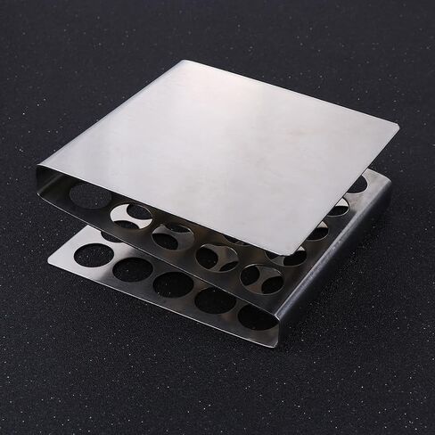 رف أنبوب اختبار الفولاذ المقاوم للصدأ ، حامل أنبوب اختبار على شكل z ، منظم تخزين أنبوب اختبار أنبوب المعادن لتجارب التجارب العلمية بحجم 17 مم ، ثقوب 25 in Kuwait