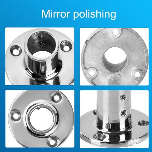Durable Marine Grade Boat Hand Rail Base, 316 Stainless Steel Round 90 Degree Base Rail Fitting for 7/8 inch or 1 inch Tube (2-Pack) in Kuwait