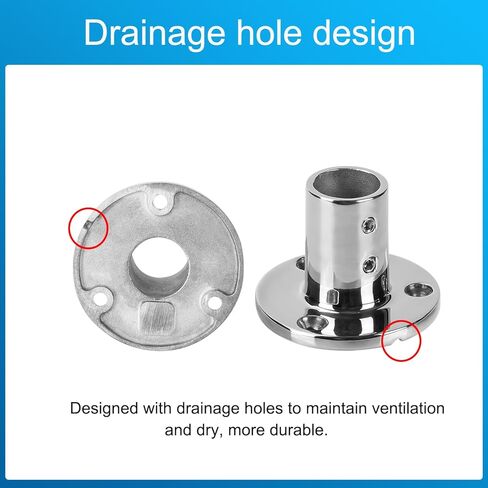 Durable Marine Grade Boat Hand Rail Base, 316 Stainless Steel Round 90 Degree Base Rail Fitting for 7/8 inch or 1 inch Tube (2-Pack) in Kuwait